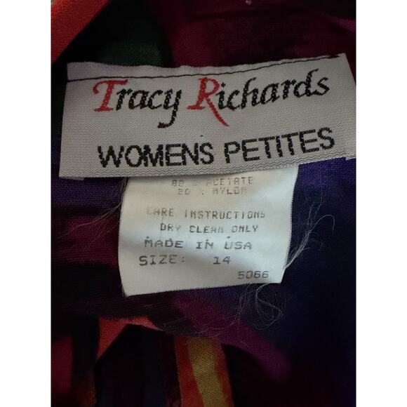 Vintage Womens ART TO WEAR Jacket Tropical Vibrant Statement Maximalist Size 14 - Picture 4 of 10